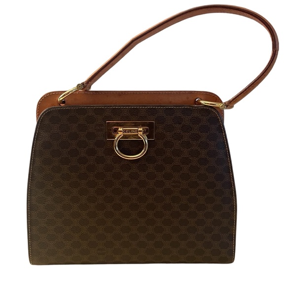 Celine Vintage Macadam Canvas Hand Bag Leather - Picture 15 of 15